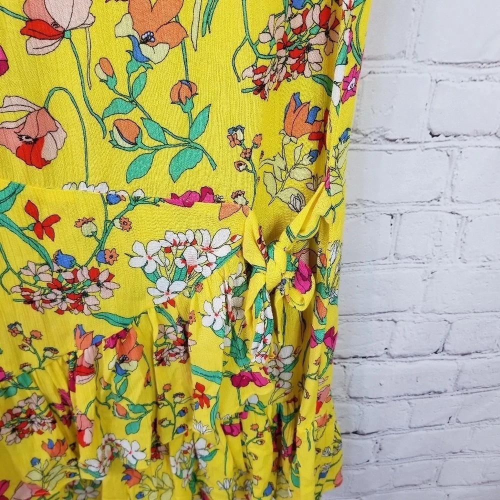Girls Zara Yellow Floral Spring Dress Size 13/14